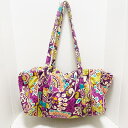 【新着】【中古】Vera Bradley(ベラブラッドリー) ボストンバッグ 花柄/キルティング/本体ロックなし パープル×アイボリー×マルチ コットン