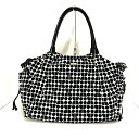 【新着】【中古】Kate spade(ケイトスペード) ショルダーバッグ マザーズバッグ 白×黒 ジャガード×エナメル（レザー）