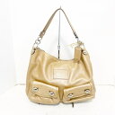 【中古】COACH(コーチ) ポピーレザースウィングホーボー ショルダーバッグ ベージュ レザー