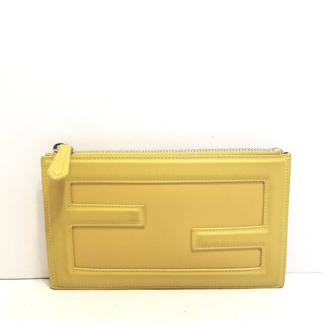 【中古】FENDI(フェンディ) クラッチバッグ ミニバッグ ダークイエロー レザー