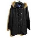 【中古】Burberry Blue Label(バーバリーブルーレーベル) ダッフルコート 長袖/ファー/中綿/冬 黒