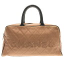 【中古】CHANEL(シャネル) マトラッセ ハンドバッグ ロゴ/シルバー金具/ミニボストン ベージ ...