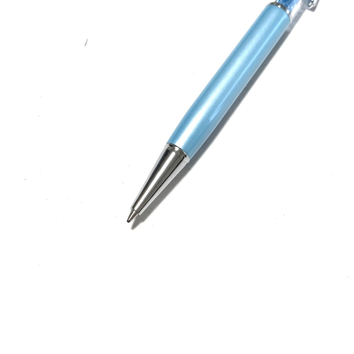 【中古】SWAROVSKI(スワロフスキー) ボールペン インクあり(黒) ライトブルー×シルバー×クリア スワロフスキークリスタル×プラスチック×金属素材 3