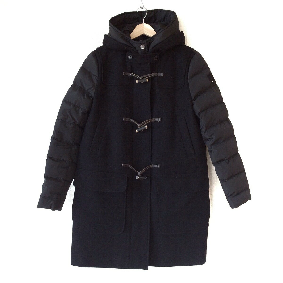 【中古】TOMMY HILFIGER(トミーヒルフィガー) ダウンコート 長袖/冬 黒