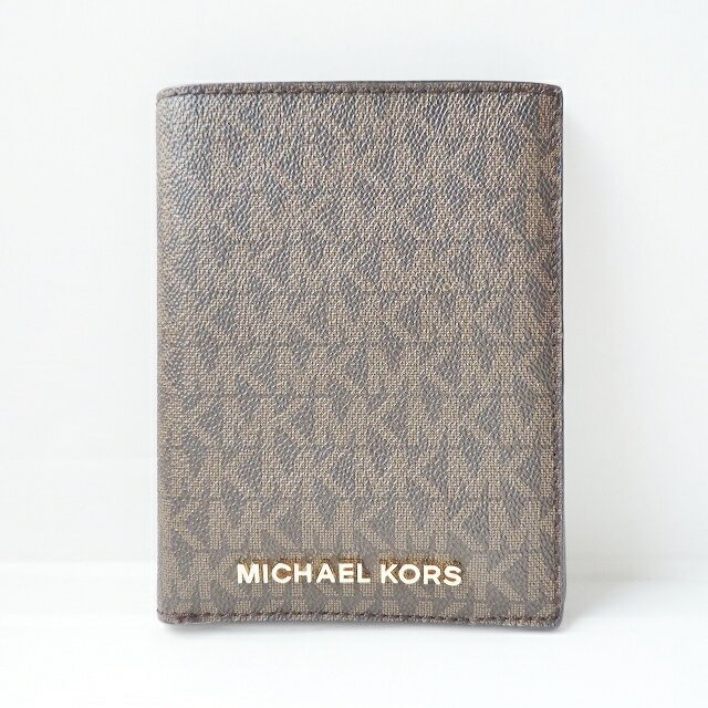 【中古】MICHAEL KORS(マイケルコース) 小物入れ パスポートケース ダークブラウン×ブラウン PVC(塩化ビニール)