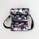 【中古】LESPORTSAC(レスポートサック) ショルダーバッグ 黒×ピンク×マルチ レスポナイロン