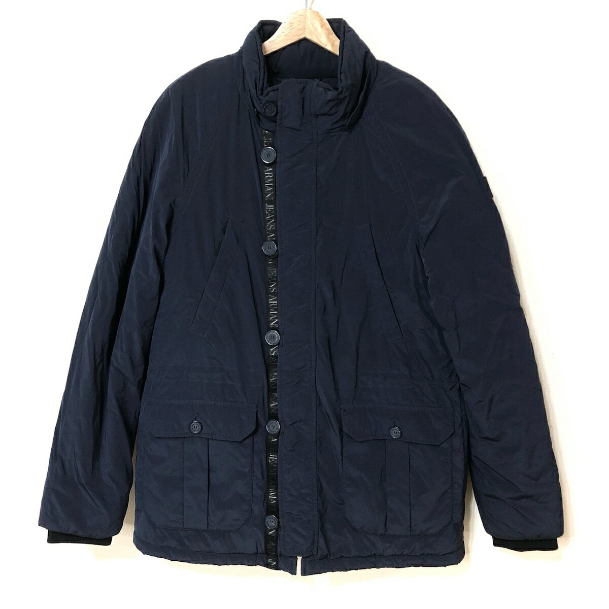 【中古】ARMANIJEANS(アルマーニジーンズ) コート 長袖/中綿/冬 ネイビー