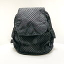 【中古】Kipling(キプリング) リュックサック ドット柄 黒 ナイロン