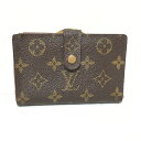 【中古】LOUIS VUITTON(ルイヴィトン) ポルトモネビエヴィエノワ 2つ折り財布 がま口 モノグラム キャンバス ×クロスグレインレザー