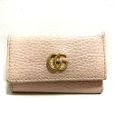 【中古】GUCCI(グッチ) GGマーモント キーケース 6連フック ライトピンク レザー