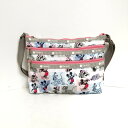 【中古】LESPORTSAC(レスポートサック) ショルダーバッグ Disneyコラボ グレー×ピンク×マルチ レスポナイロン