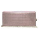 【中古】DIOR/ChristianDior(ディオール/クリスチャンディオール) マイクロ カナージュ ショルダーバッグ ライトピンク レザー