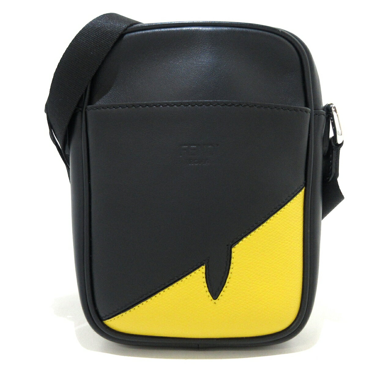 【中古】FENDI(フェンディ) ショルダーバッグ 黒×イエロー レザー