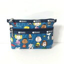 【中古】LESPORTSAC(レスポートサック) ポーチ PEANUTSコラボ ブルー×ダークネイビー×マルチ レスポナイロン