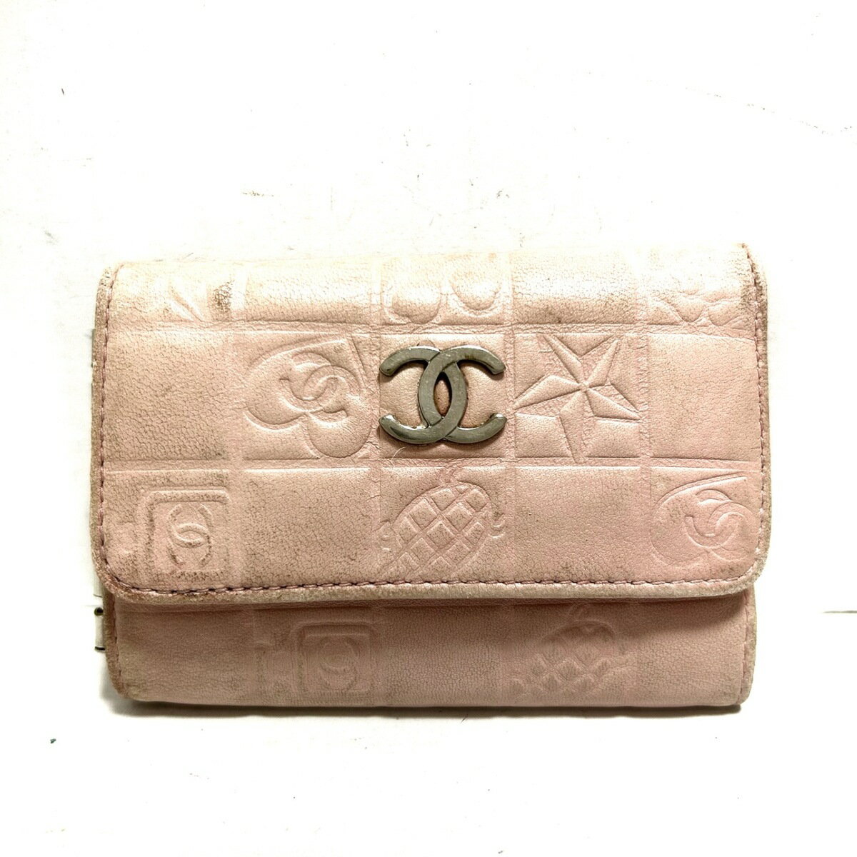 【中古】CHANEL(シャネル) アイコン キーケース 6連フック ライトピンク レザー