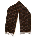 【中古】GUCCI(グッチ) マフラー ダークブラウン×オレンジ アルパカ