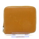 【中古】HERMES(エルメス) アザップコンパクトシルクイン コインケース ラウンドファスナー/シルバー金具 ゴールド ヴォーエプソン