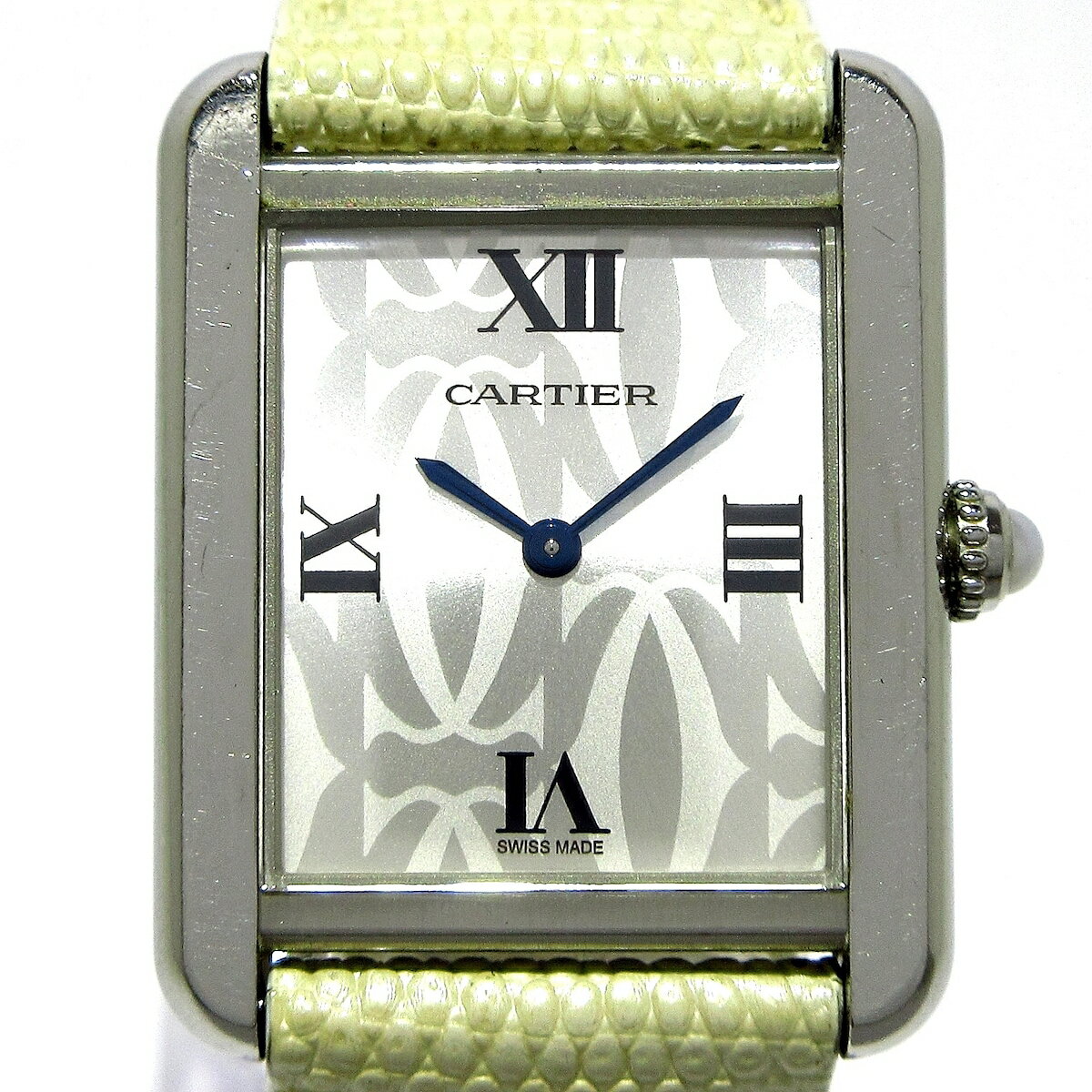 【中古】Cartier(カルティエ) タンクソロSM 腕時計 2006年クリスマス限定/社外ベルト シルバー