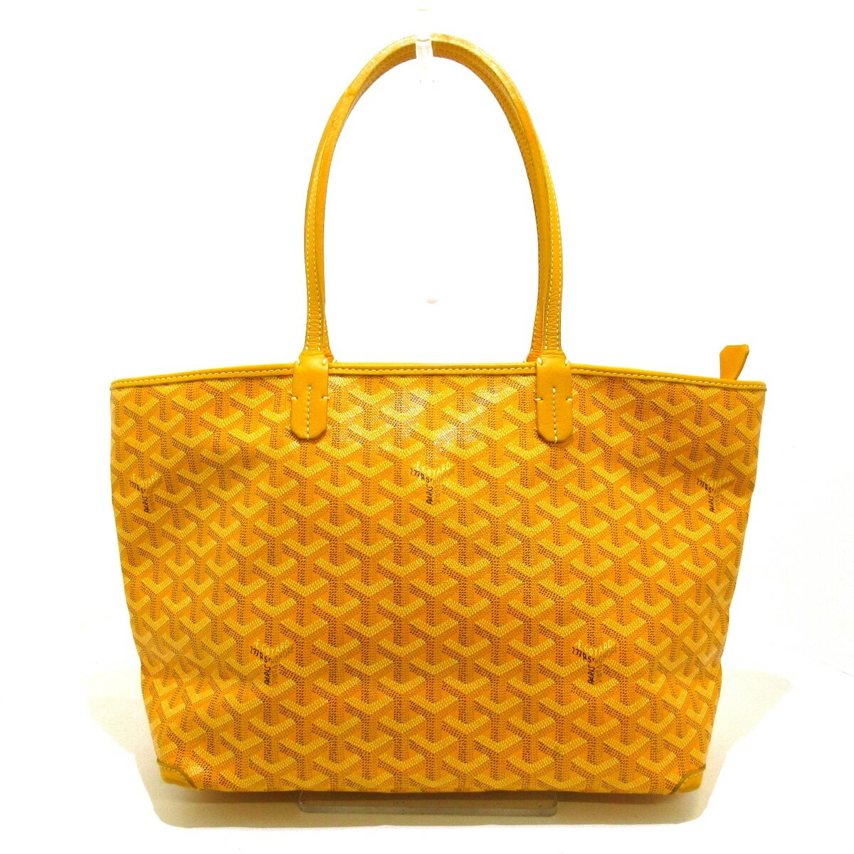 【中古】GOYARD(ゴヤール) アルトワPM ショルダーバッグ マーカージュ（メイン口にイニシャルあり） イエロー×黒×マルチ コーティングキャンバス×レザー