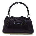 【中古】DIOR/ChristianDior(ディオール/クリスチャンディオール) マリスパール ハンドバッグ 黒 パイソン