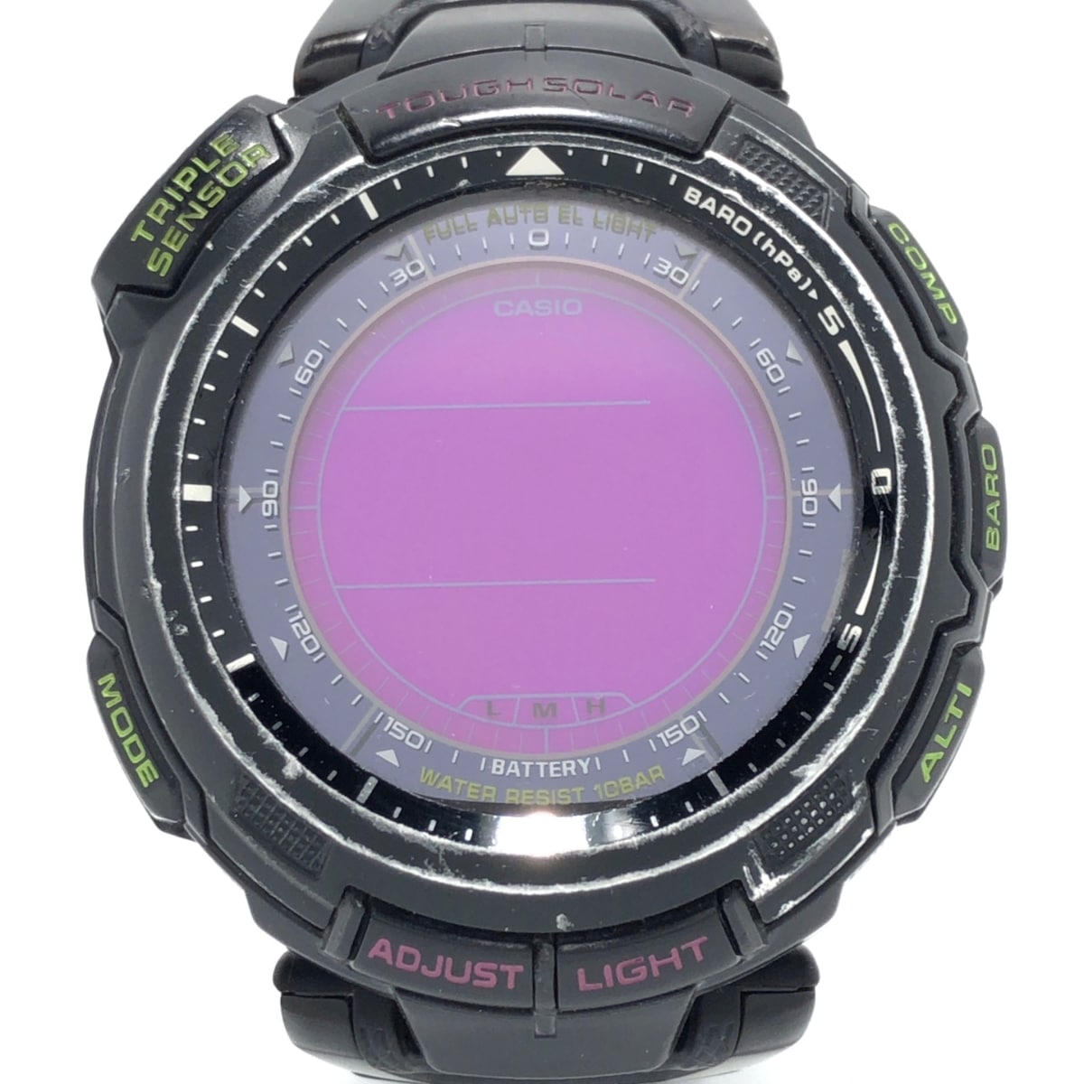 【中古】CASIO(カシオ) PRO TREK(プロトレック) 腕時計 タフソーラー ダークグレー