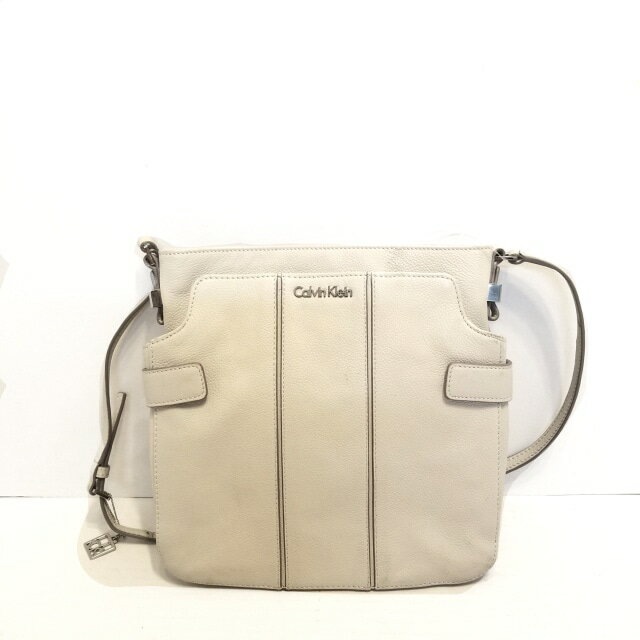 【中古】CalvinKlein(カルバンクライン) ショルダーバッグ アイボリー レザー