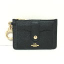 【中古】COACH(コーチ) アタッチメント カード ケース コインケース 黒 レザー