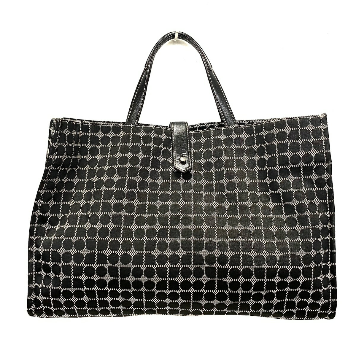 【中古】Kate spade(ケイトスペード) トートバッグ 黒×アイボリー ジャガード×レザー