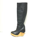 【中古】All Saints(オールセインツ) ロングブーツ ALLSAINT SPITALFIELDS 黒 レザー