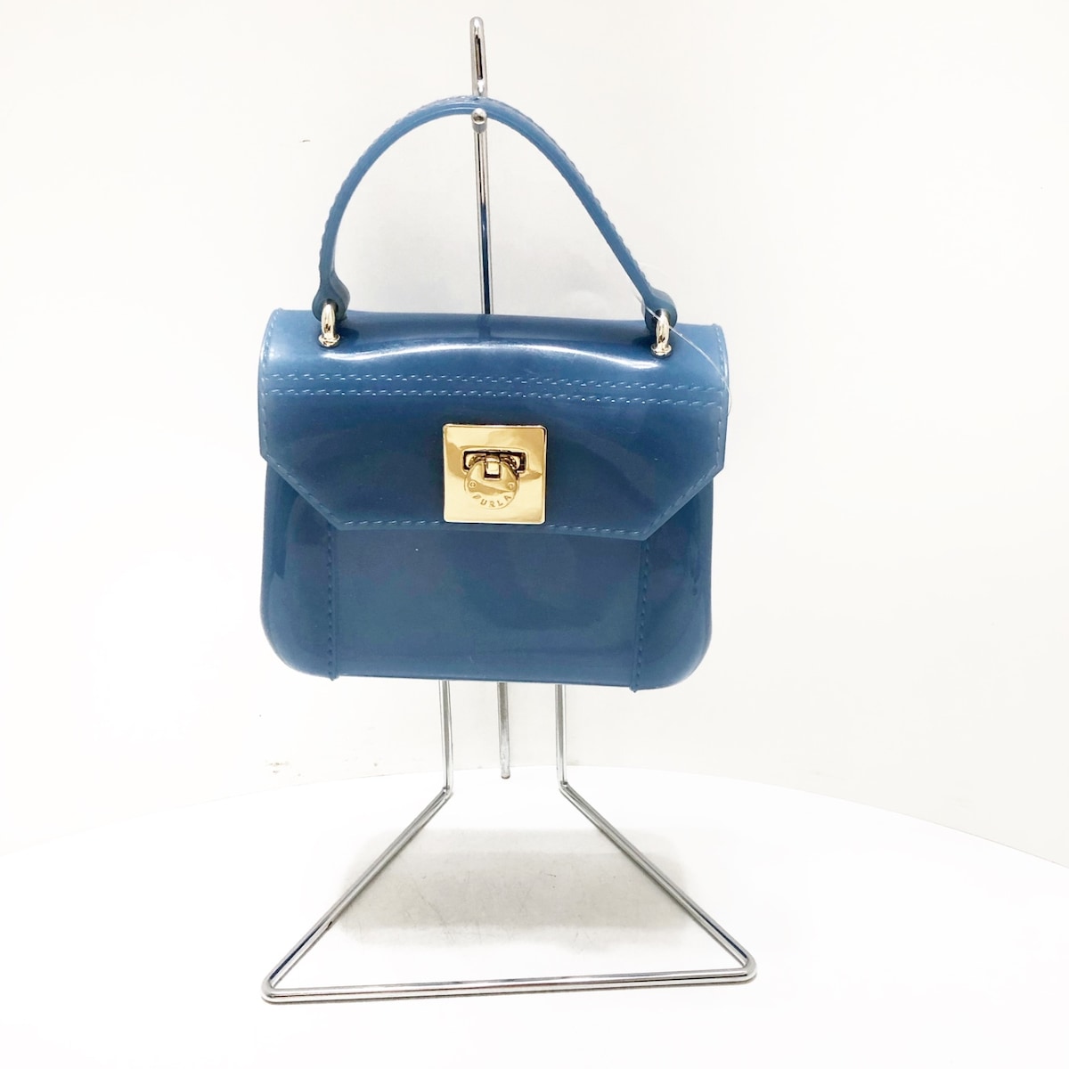 【中古】FURLA(フルラ) キャンディバッグ ハンドバッグ ミニバッグ ブルー ラバー