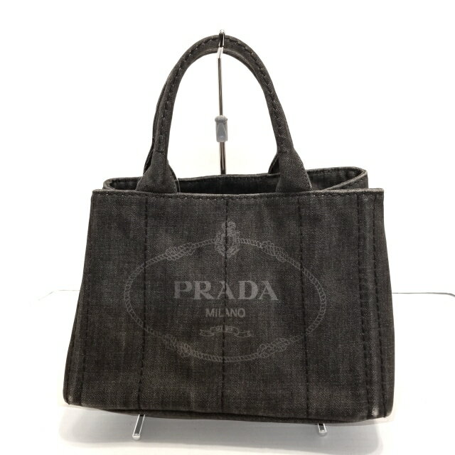 【中古】PRADA(プラダ) CANAPA トートバッグ ダークグレー デニム