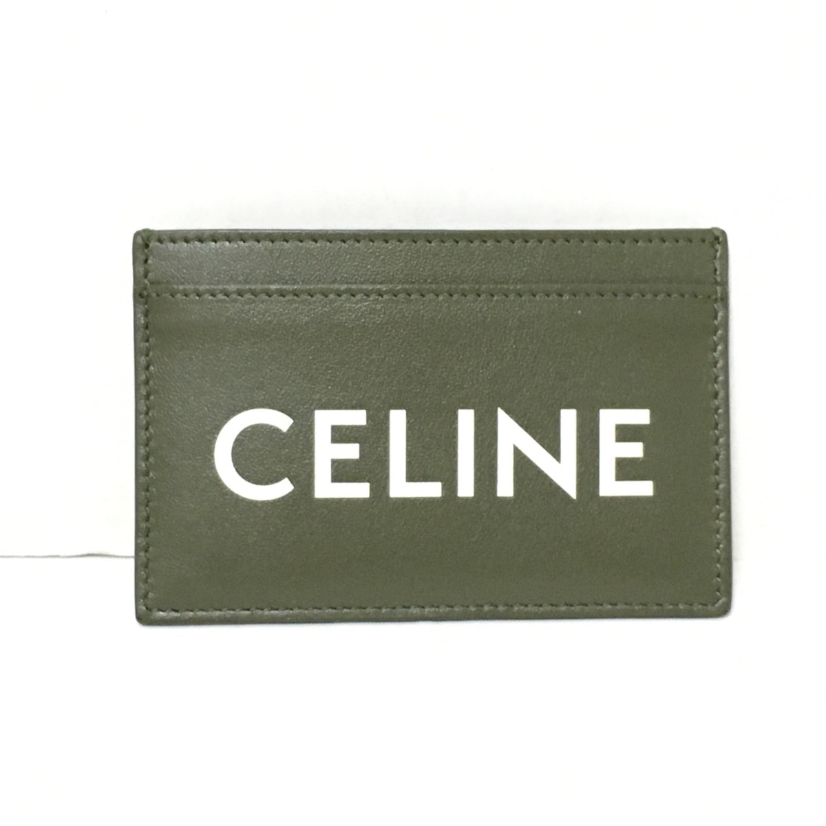 【中古】CELINE(セリーヌ) カードケース ダークオリーブ レザー