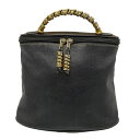 【中古】LOEWE(ロエベ) ベラスケス バニティバッグ 黒×ブラウン レザー