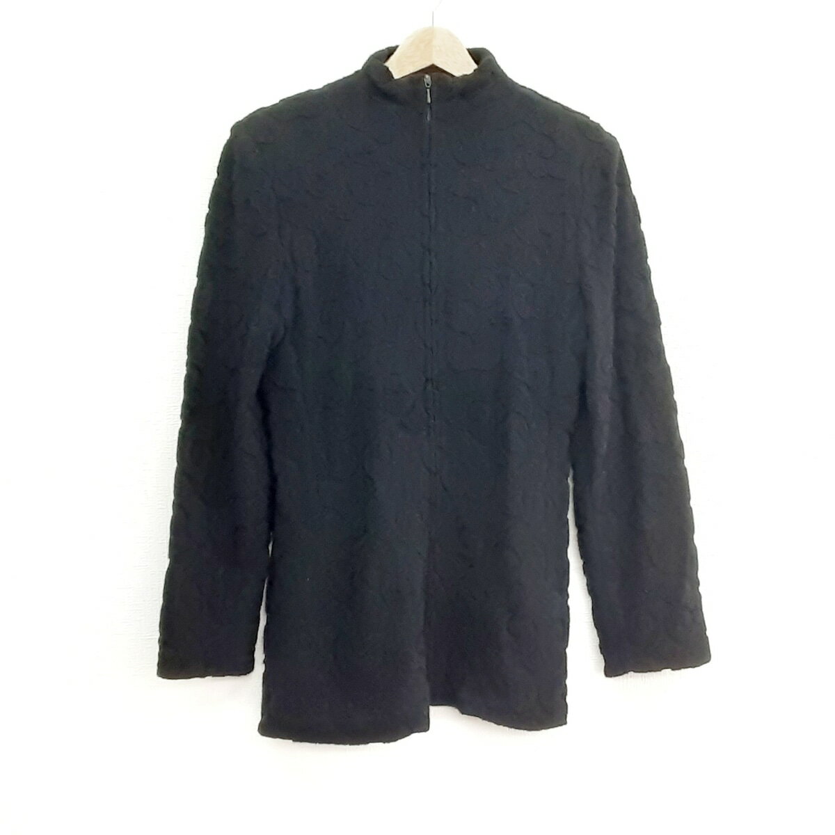 【中古】GIORGIOARMANI(ジョルジオアルマーニ) ブルゾン 長袖/肩パッド/ジップアップ/秋/冬 黒