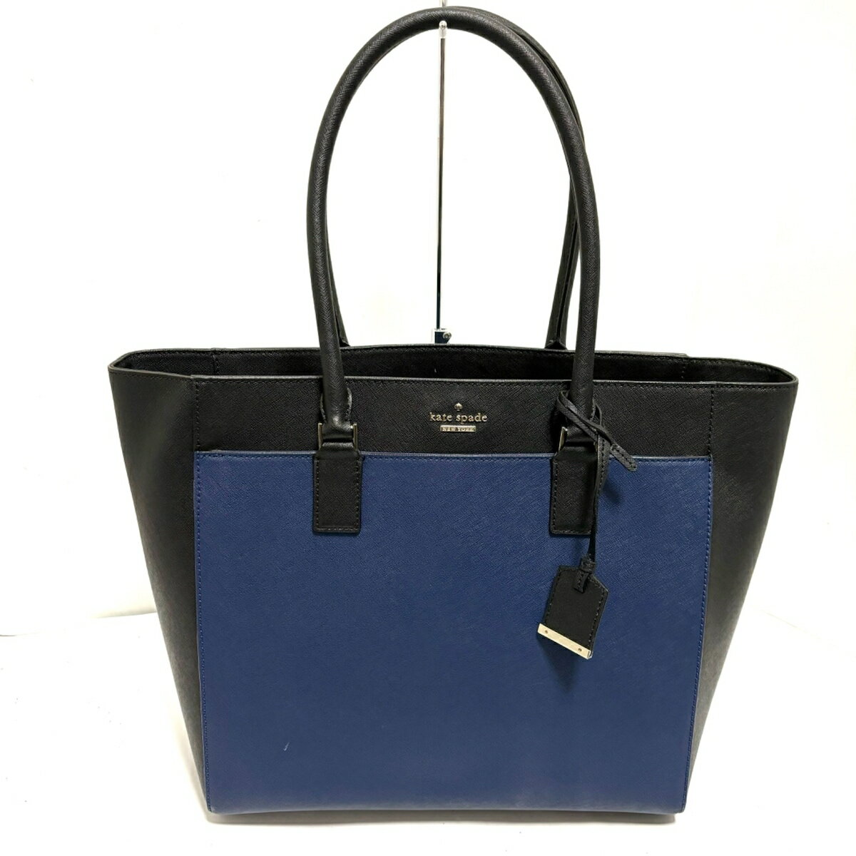 【中古】Kate spade(ケイトスペード) トートバッグ ネイビー×黒 レザー