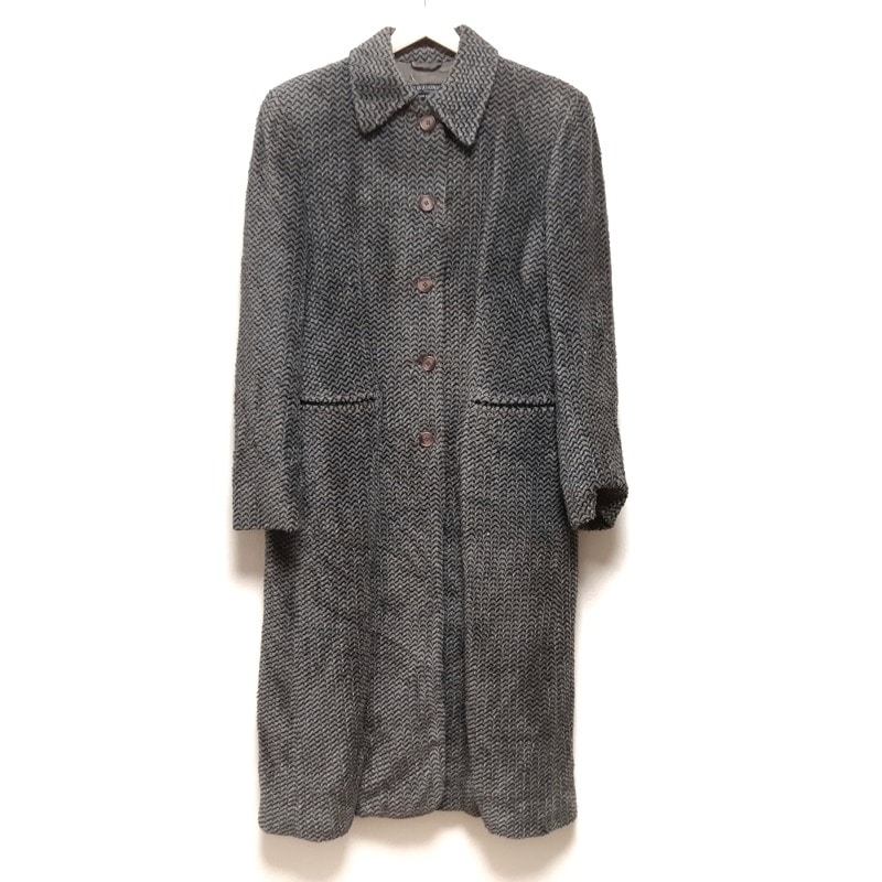 【中古】GIORGIOARMANI(ジョルジオアルマーニ) コート 長袖/秋/冬 グレー×黒×ライトグレー