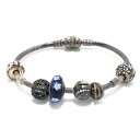 【新着】【中古】PANDORA(パンドラ) ブレスレット シルバー×ブルー×ピンク ガラス