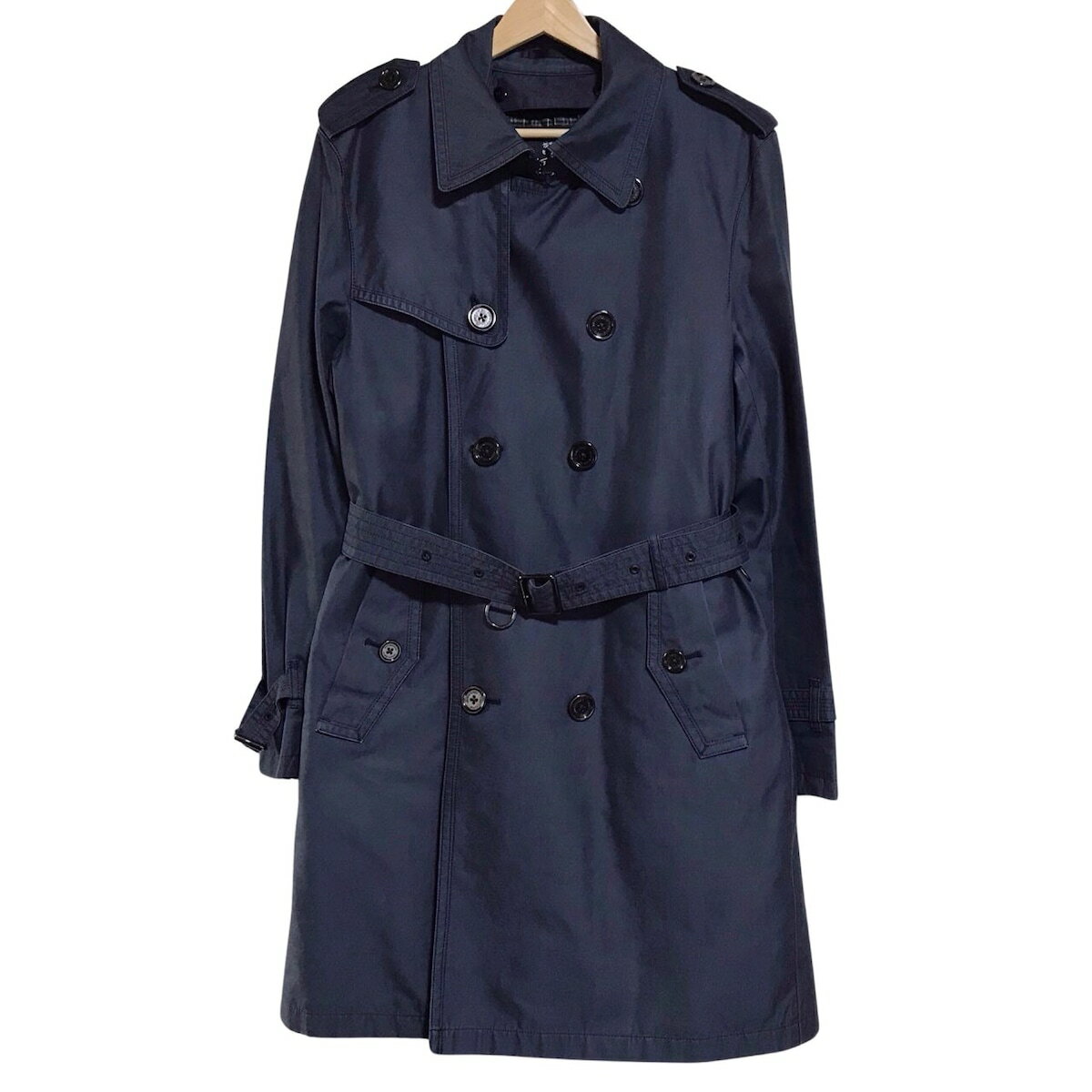 【中古】Burberry Black Label(バーバリーブラックレーベル) トレンチコート 長袖/秋/冬 ダークネイビー