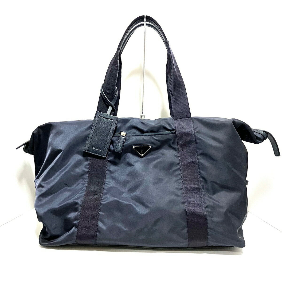 【中古】PRADA(プラダ) ボストンバッグ 本体ロックなし ネイビー ナイロン