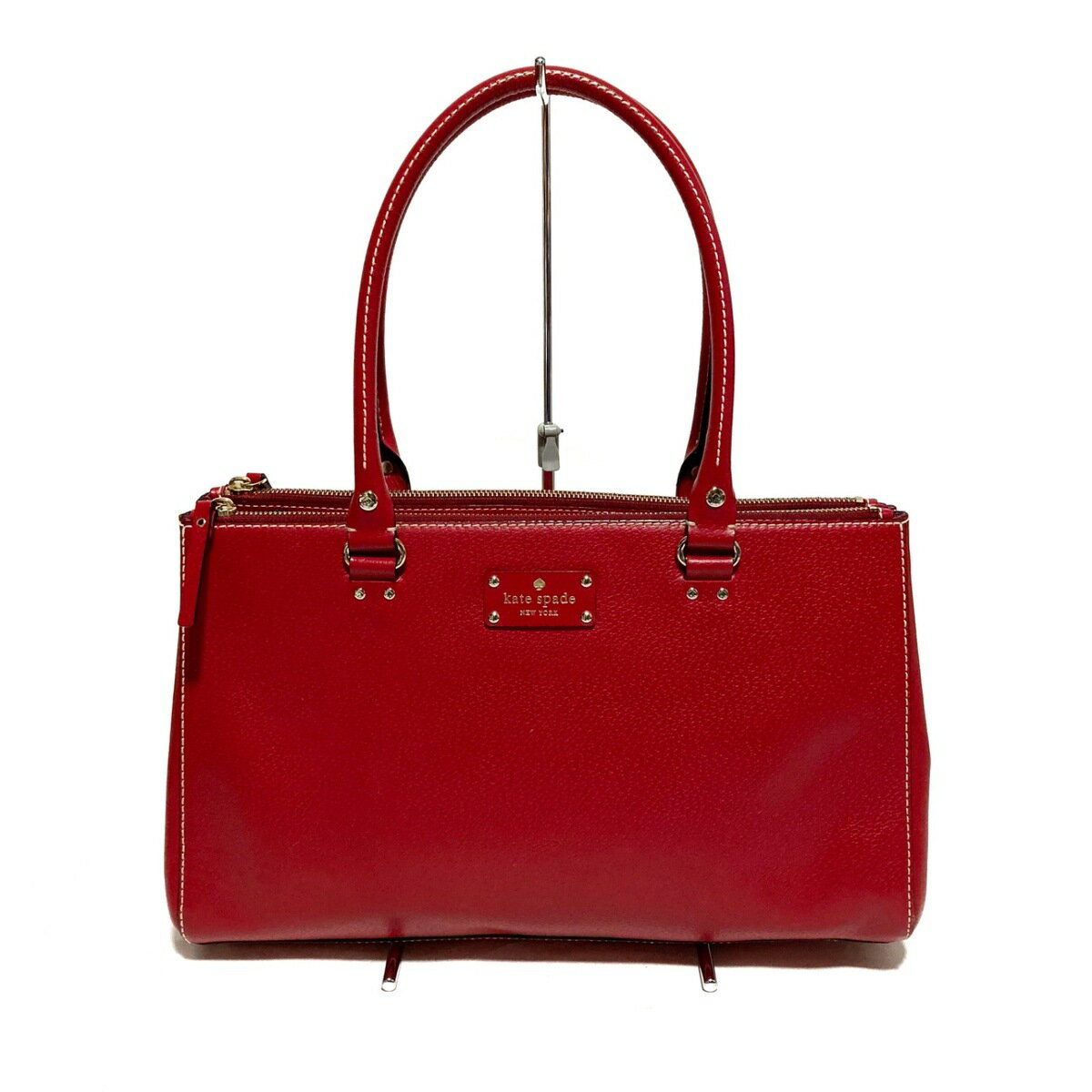 【中古】Kate spade(ケイトスペード) ウェルズリーマーティン トートバッグ レッド レザー