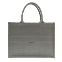 【中古】DIOR/ChristianDior(ディオール/クリスチャンディオール) ブックトートミディアムバッグ/旧スモール トートバッグ カナージュステッチ グレー ジャガード