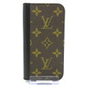 【新着】【中古】LOUIS VUITTON(ルイヴィトン) IPHONE15PROフォリオ 携帯電話ケース iPhoneケース/iPhone15 Pro モノグラム キャンバス カーフレザー（皮革の種類：牛革）