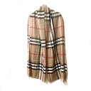 【新着】【中古】BURBERRY LONDON ENGLAND(バーバリーロンドンイングランド) ストール(ショール) チェック柄 ベージュ×レッド×黒 ウール×シルク