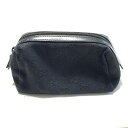 【新着】【中古】GUCCI(グッチ) GG柄 ポーチ 黒 ジャガード×レザー