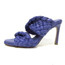 【新着】【中古】BOTTEGA VENETA(ボッテガヴェネタ) リド サンダル パープル ラフィア