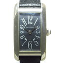 【新着】【中古】Cartier(カルティエ) タンクアメリカンSM 腕時計 K18WG×革ベルト ダークグレー