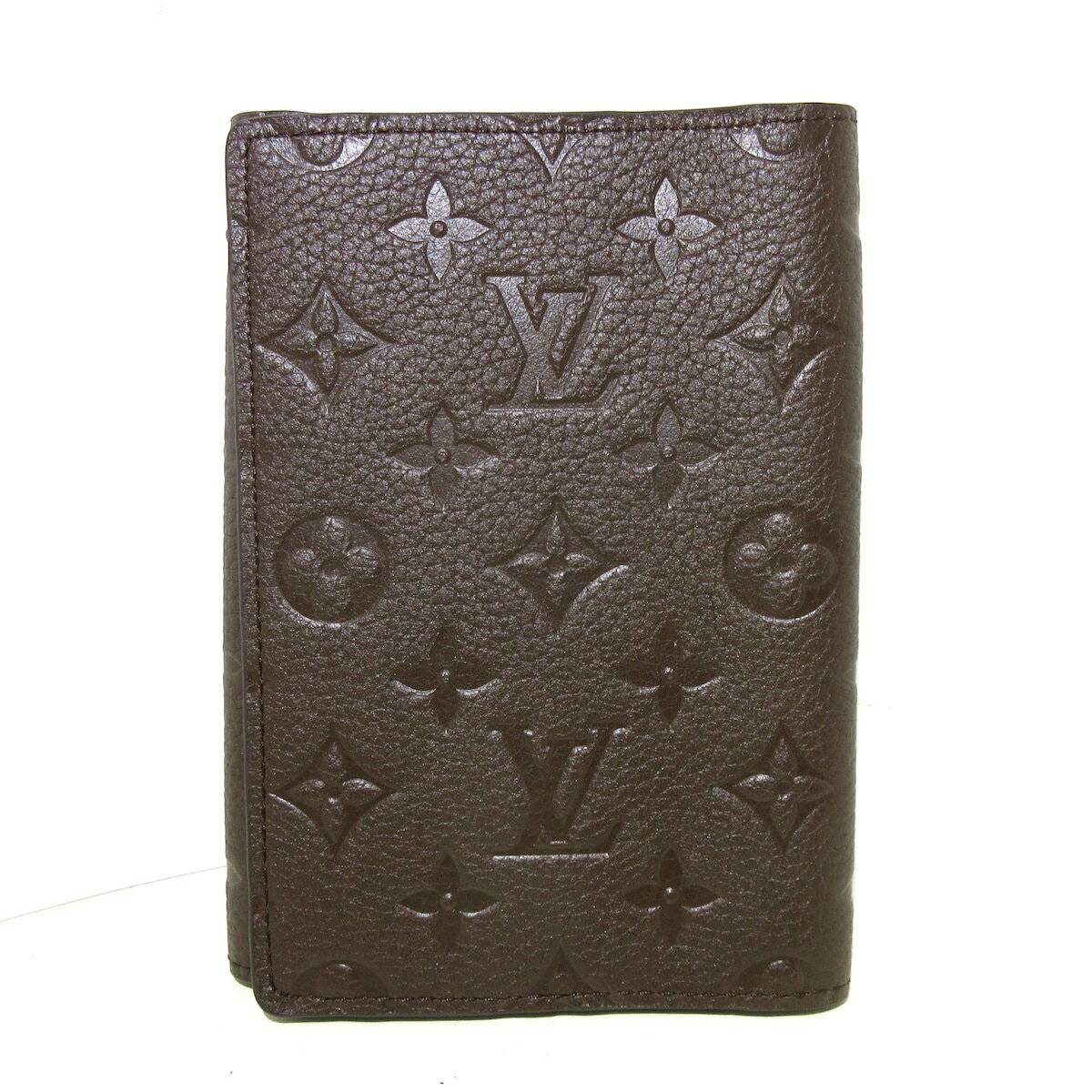 【中古】LOUIS VUITTON(ルイヴィトン) ブックカバー 手帳 日本限定 ダークブラウン モノグラム アンプラント(素材)