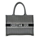 【新着】【中古】DIOR/ChristianDior(ディオール/クリスチャンディオール) ブックトートミディアムバッグ/旧スモール トートバッグ 千鳥格子柄 黒×白 ジャガード