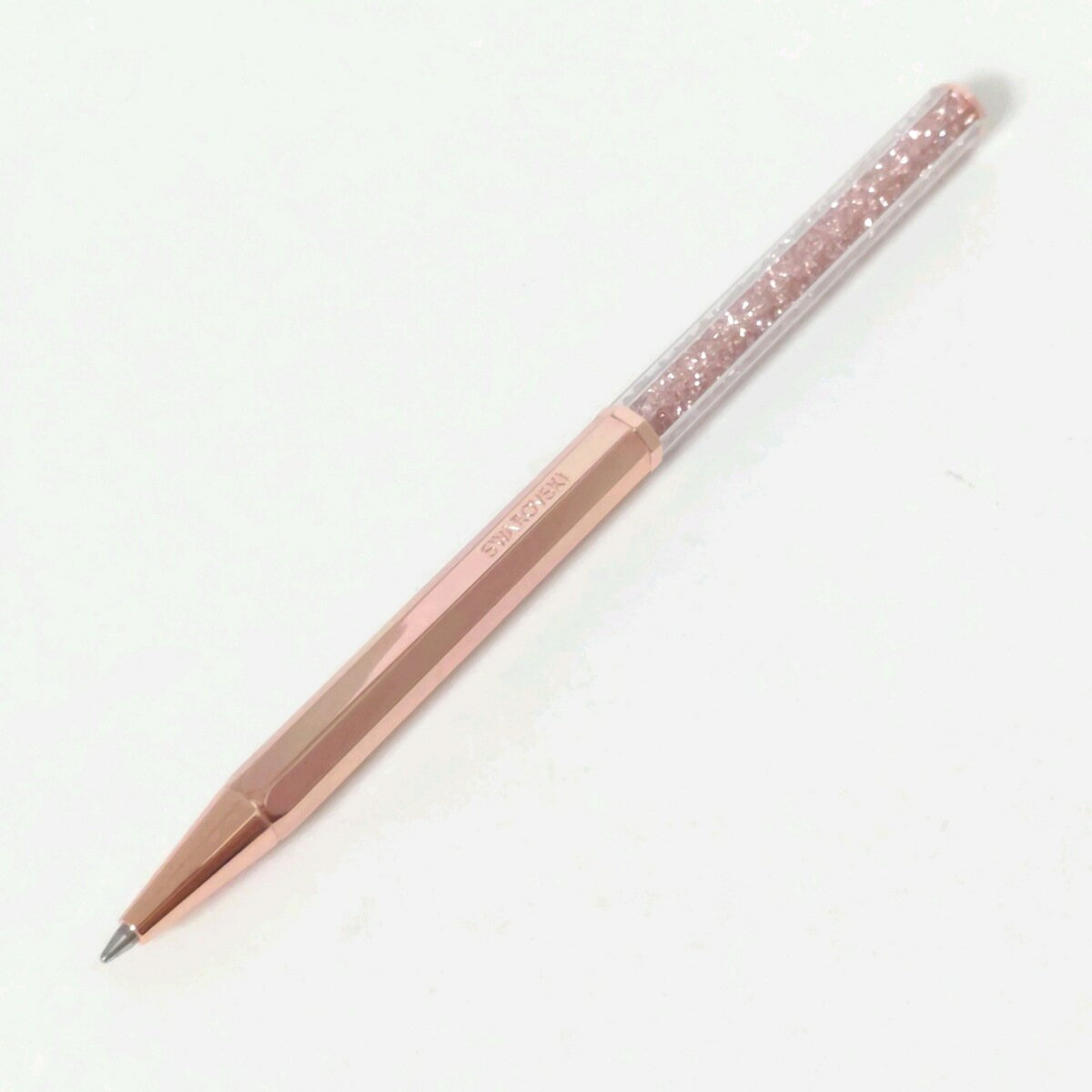 【中古】SWAROVSKI(スワロフスキー) ボールペン インクあり(黒) ピンクゴールド×クリア 金属素材×スワロフスキークリスタル×プラスチック