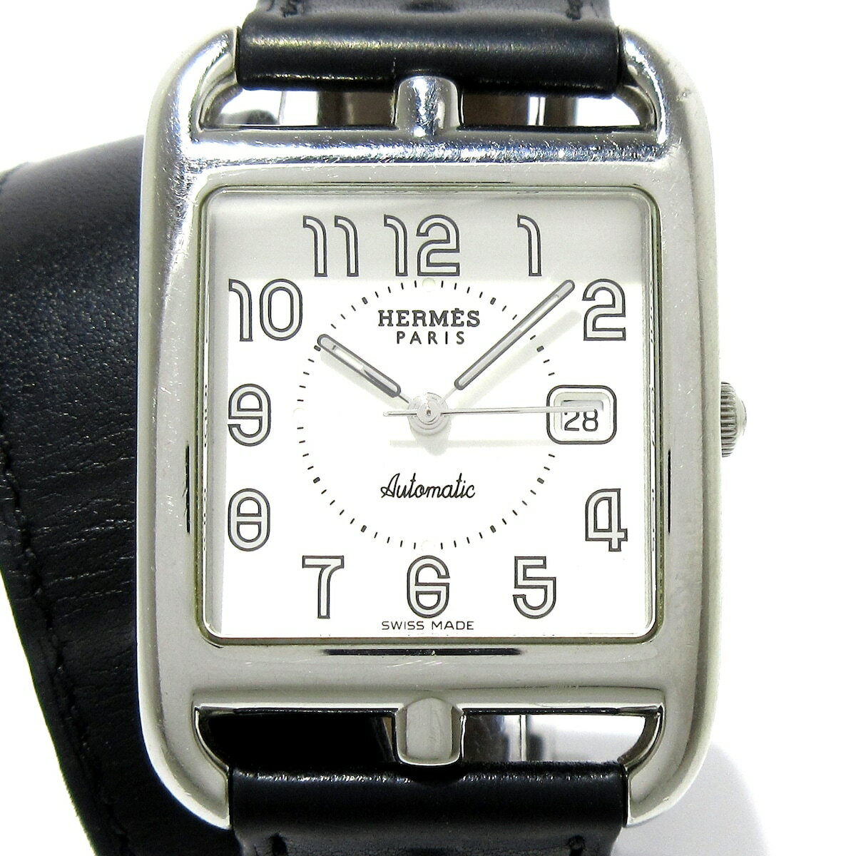 【新着】【中古】HERMES(エルメス) ケープコッド ドゥブルトゥール 腕時計 SS/2重革ベルト シルバー
